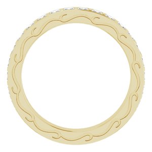 14K Jaune 7/8 CTW Diamond Square Eternity Band Taille 7