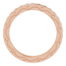 Load image into Gallery viewer, 14K Rose 1 1/8 CTW Diamond Square Eternity Band Size 7
