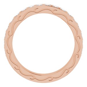 14K Rose 1 1/8 CTW Diamond Square Eternity Band Size 7
