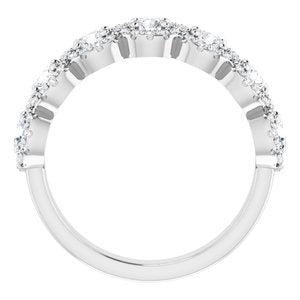 14K White 1 1/5 CTW Diamond Anniversary Band
