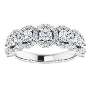 14K White 1 1/5 CTW Diamond Anniversary Band