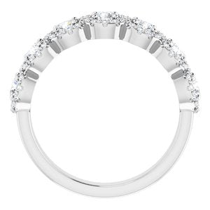 Bande d'anniversaire en diamant 14K blanc 7/8 CTW