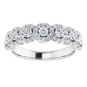 Bande d'anniversaire en diamant 14K blanc 5/8 CTW