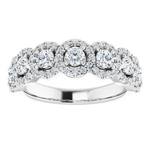 Bande d'anniversaire en diamant 14K blanc 7/8 CTW