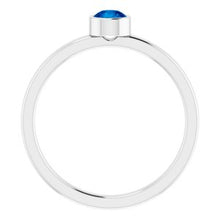 Charger l'image dans la galerie, Sterling Silver Imitation Blue Sapphire Ring
