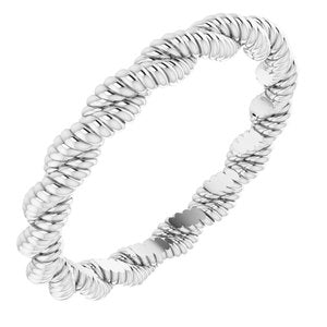 Sterling Silver Twisted Rope Band Size 7