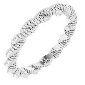 Sterling Silver Twisted Rope Band Size 6