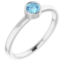Charger l'image dans la galerie, Sterling Silver Imitation Aquamarine Ring
