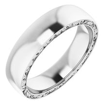 Load image into Gallery viewer, Sterling Silver 6 mm Sculptural Half Round Band Size 6.5
