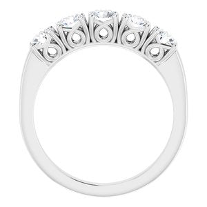 14K White 1 CTW Diamond Anniversary Band