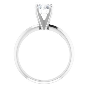 14K White 1 CT Lab-Grown Diamond Light Solitaire Engagement Ring