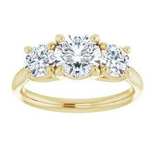 Load image into Gallery viewer, Charles &amp; Colvard Moissanite¬Æ Three-Stone Engagement Ring  
