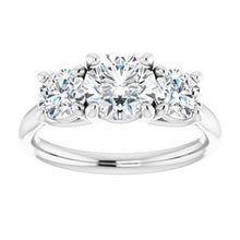 Load image into Gallery viewer, Charles &amp; Colvard Moissanite¬Æ Three-Stone Engagement Ring  

