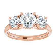 Load image into Gallery viewer, Charles &amp; Colvard Moissanite¬Æ Three-Stone Engagement Ring  
