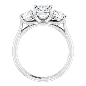 14K White 9x7 mm Oval Forever One‚Ñ¢ Moissanite Engagement Ring