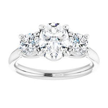Load image into Gallery viewer, Charles &amp; Colvard Moissanite¬Æ Three-Stone Engagement Ring  
