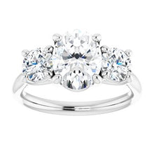 Load image into Gallery viewer, Charles &amp; Colvard Moissanite¬Æ Three-Stone Engagement Ring  

