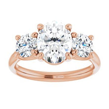 Load image into Gallery viewer, Charles &amp; Colvard Moissanite¬Æ Three-Stone Engagement Ring  
