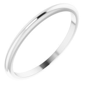 10K White 1.5 mm Half Round Band Size 7