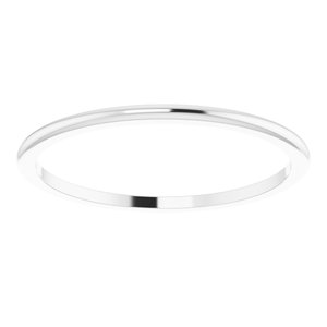 10K White 1 mm Half Round Band Size 7