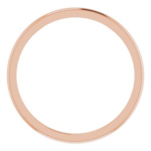14K Rose 1 mm Half Round Band Size 6