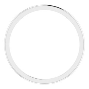 10K White 1 mm Half Round Band Size 7