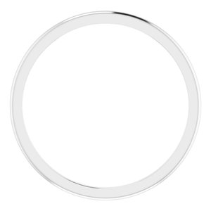 10K White 1 mm Half Round Band Size 9.5