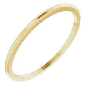 14K Yellow 1 mm Half Round Band Size 6