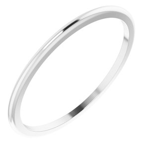 14K X1 White 1 mm Half Round Band Size 10