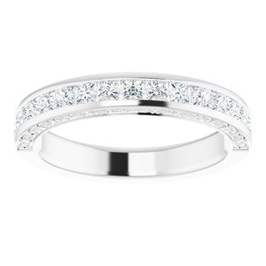 14K White 7/8 CTW Square Diamond Anniversary Band