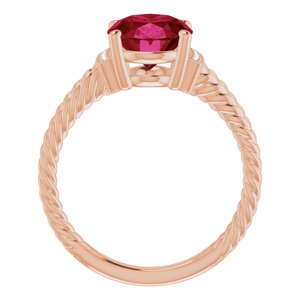 Bague en or 14 carats Chatham¬Æ rubis créé et diamant 0,04 CTW
