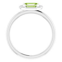 Charger l'image dans la galerie, Sterling Silver Peridot &amp; .02 CTW Diamond Stackable Ring
