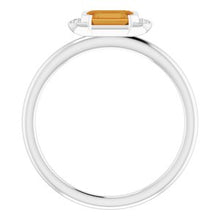 Charger l'image dans la galerie, Sterling Silver Citrine &amp; .02 CTW Diamond Stackable Ring
