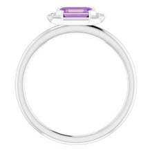 Charger l'image dans la galerie, Sterling Silver Amethyst &amp; .02 CTW Diamond Stackable Ring
