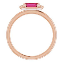 Charger l&#39;image dans la galerie, Bague superposable en rubis rose 14K et diamant 0,02 CTW
