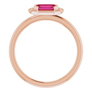 Bague superposable en rubis rose 14K et diamant 0,02 CTW