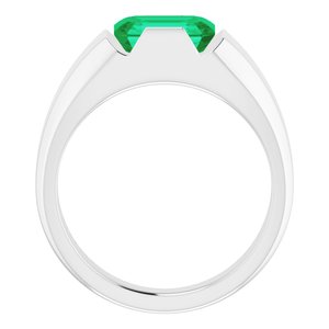 Platinum Chatham¬Æ Created Emerald Men's Solitaire Ring