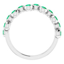 Load image into Gallery viewer, Platinum Emerald Bezel-Set Ring
