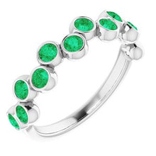 Load image into Gallery viewer, Platinum Emerald Bezel-Set Ring
