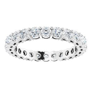 14K White 1 3/4 CTW Diamond Eternity Band Size 6