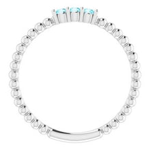 Charger l'image dans la galerie, Sterling Silver Blue Zircon Beaded Ring
