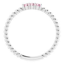 Load image into Gallery viewer, Sterling Silver Pink Tourmaline Beaded Ring
