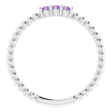 Charger l'image dans la galerie, Sterling Silver Amethyst Beaded Ring
