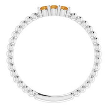 Charger l'image dans la galerie, Sterling Silver Citrine Beaded Ring
