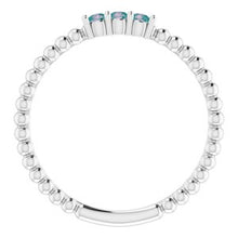 Charger l'image dans la galerie, Sterling Silver Chatham¬ÆLab-Created Alexandrite Beaded Ring
