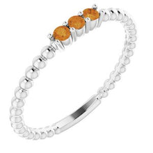 Charger l'image dans la galerie, Sterling Silver Citrine Beaded Ring
