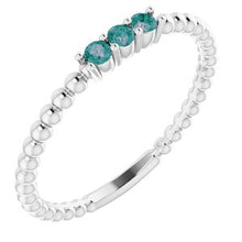 Charger l'image dans la galerie, Sterling Silver Chatham¬ÆLab-Created Alexandrite Beaded Ring
