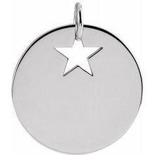 Load image into Gallery viewer, Sterling Silver Pierced Star 15 mm Disc Pendant

