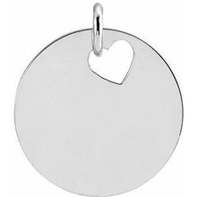 Load image into Gallery viewer, Sterling Silver Pierced Heart 15 mm Disc Pendant
