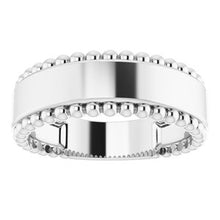 Charger l'image dans la galerie, Sterling Silver Engravable Beaded Ring

